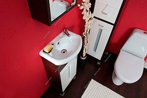 Мебель для ванной Бриклаер Бали 40 венге, белый глянец R