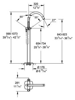 Смеситель Grohe Grandera 23318000 напольный