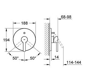 Смеситель Grohe Lineare 19297000 для ванны с душем