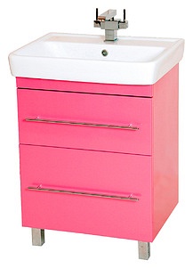 Мебель для ванной Misty Елена 60 розовая, с 2-мя ящиками