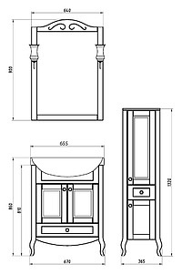 Мебель для ванной ASB-Mebel Флоренция 65 бук тироль витраж, массив ясеня