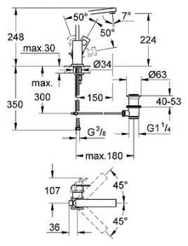 Смеситель Grohe Eurocube 2313500E для раковины