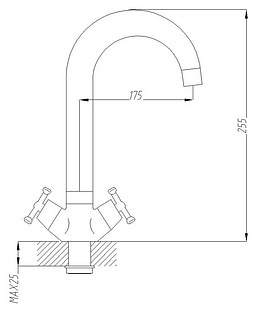 Смеситель Harte L5022-308 для кухонной мойки