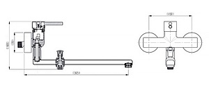 Смеситель VitrA Minimax S A42037EXP для ванны с душем