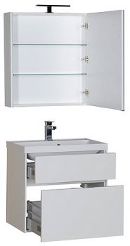 Мебель для ванной Aquanet Латина 70 2 ящика белая