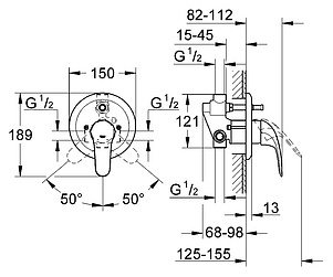 Смеситель Grohe Euroeco 19379000 для ванны с душем