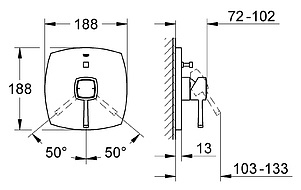 Смеситель Grohe Grandera 19920000 для ванны с душем