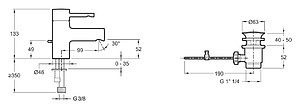 Смеситель Jacob Delafon Cuff E37301-CP для раковины