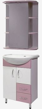Мебель для ванной СанТа Уют 55 2 двери, 2 ящика розовая