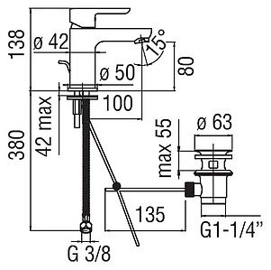 Смеситель Nobili ABC AB87118/1CR для раковины