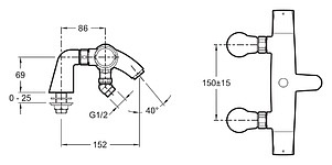 Смеситель Jacob Delafon Elevation E18875-CP для ванны с душем