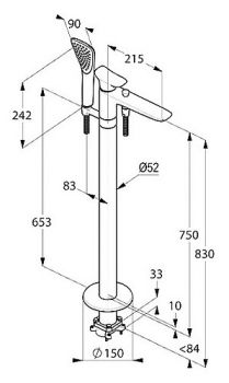 Смеситель Kludi Ambienta 535900575 напольный