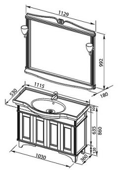 Мебель для ванной Aquanet Николь 110
