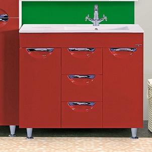 Мебель для ванной Misty Кристи 90 красная эмаль