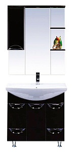 Мебель для ванной Misty Жасмин 75 черная эмаль