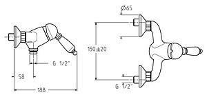 Смеситель Gattoni Orta 2725C0 для душа