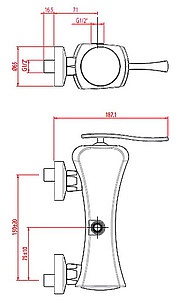 Смеситель Gattoni Icarus 4327C0 для душа