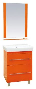 Мебель для ванной Misty Елена 70 оранжевая, с 2-мя ящиками