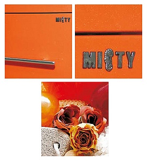 Мебель для ванной Misty Елена 70 оранжевая, с 2-мя ящиками