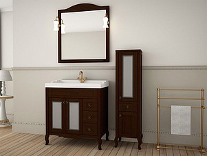 Мебель для ванной ASB-Mebel Флоренция Квадро 80 бук тироль витраж, массив ясеня