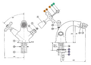 Смеситель Bandini Classic 801.920/21 CrOro для биде