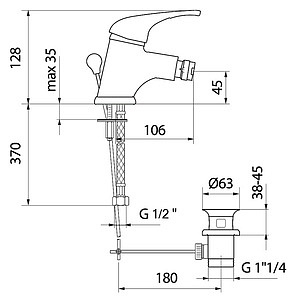 Смеситель Webert Mare MA840102026 белый для биде