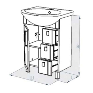 Мебель для ванной Triton Диана 55 L