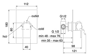 Смеситель Treemme Q 5608.CC для душа