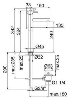 Смеситель Treemme Vela 5812.CC.VL для раковины