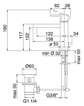 Смеситель Treemme Q 5610.CC для раковины