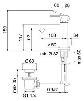 Смеситель Treemme Q 5620.CC для биде