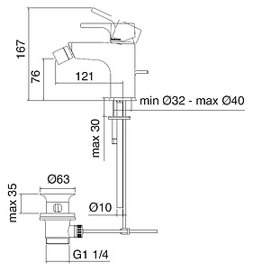 Смеситель Treemme Cleo 6320.BC для биде