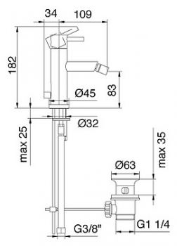 Смеситель Treemme Vela 5820.CC.VL для биде