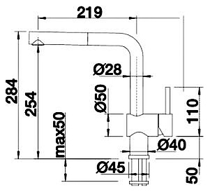 Смеситель Blanco Linus-S-F 514024 для кухонной мойки