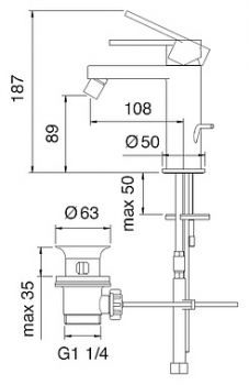 Смеситель Treemme Klab 2720.NC для биде