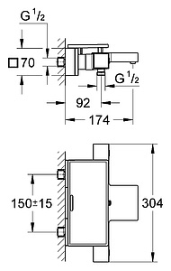 Термостат Grohe Grohtherm Cube 34502000 для ванны с душем