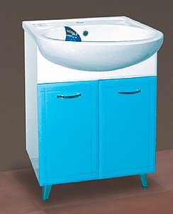 Мебель для ванной Misty Уют 60 прямая голубая