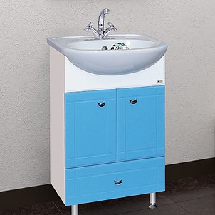 Мебель для ванной Misty Уют 50 с нижним ящиком голубая