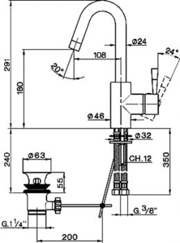 Смеситель Cisal Pumpy PU00050079 хром для раковины