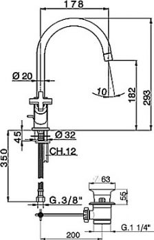 Смеситель Cisal Barcelona Quad BQ00152021 хром для раковины