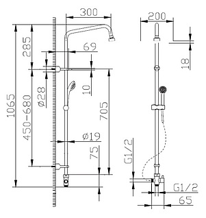 Душевая стойка Bravat Fit D283CP-2A-RUS