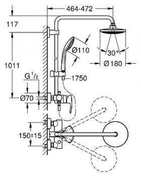 Душевая стойка Grohe Euphoria System 180 27473000