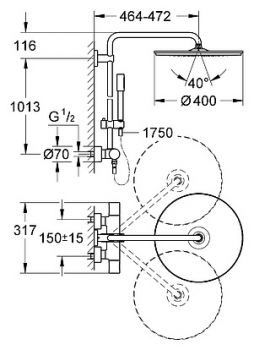 Душевая стойка Grohe Rainshower System 400 27174001