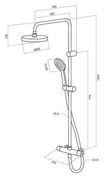 Душевая стойка Am.Pm Sense ShowerSpot F0775000