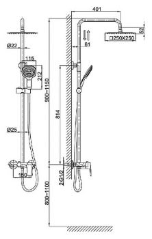 Душевая стойка D&K Reisling Rhein DA1273701B03