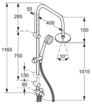 Душевая стойка Kludi Zenta dual shower system 6609105-00