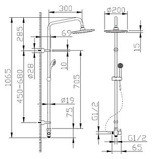 Душевая стойка Bravat Fit D283CP-2-RUS