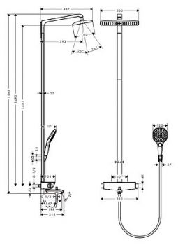 Душевая стойка Hansgrohe Raindance Select E 360 27113000 Showerpipe