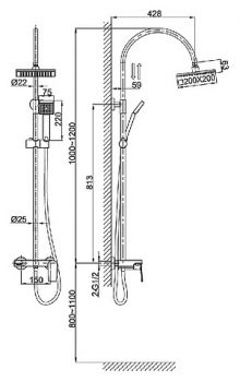 Душевая стойка D&K Lessing Rhein DA1323701C05