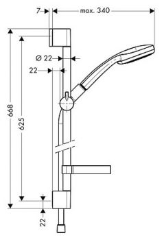 Душевой гарнитур Hansgrohe Croma 100 Multi 27775000 Unica C